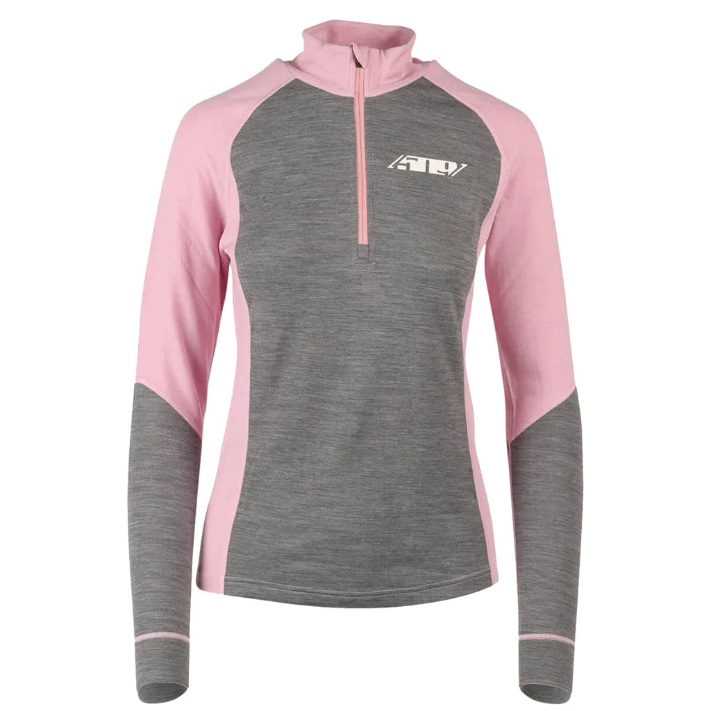 509 Womens FZN Merino 1/4 Zip-Dusty Rose Gray